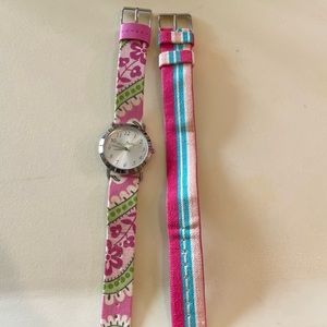 Vera Bradley Watch with two straps. Gently used. Needs a battery